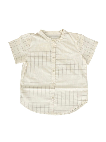 Camicia  panna a quadri per neonati e bambini