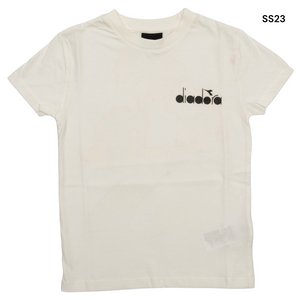 T-shirt crema con logo e stampa per bambino