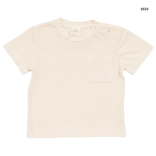 T-shirt avorio con taschino per neonati