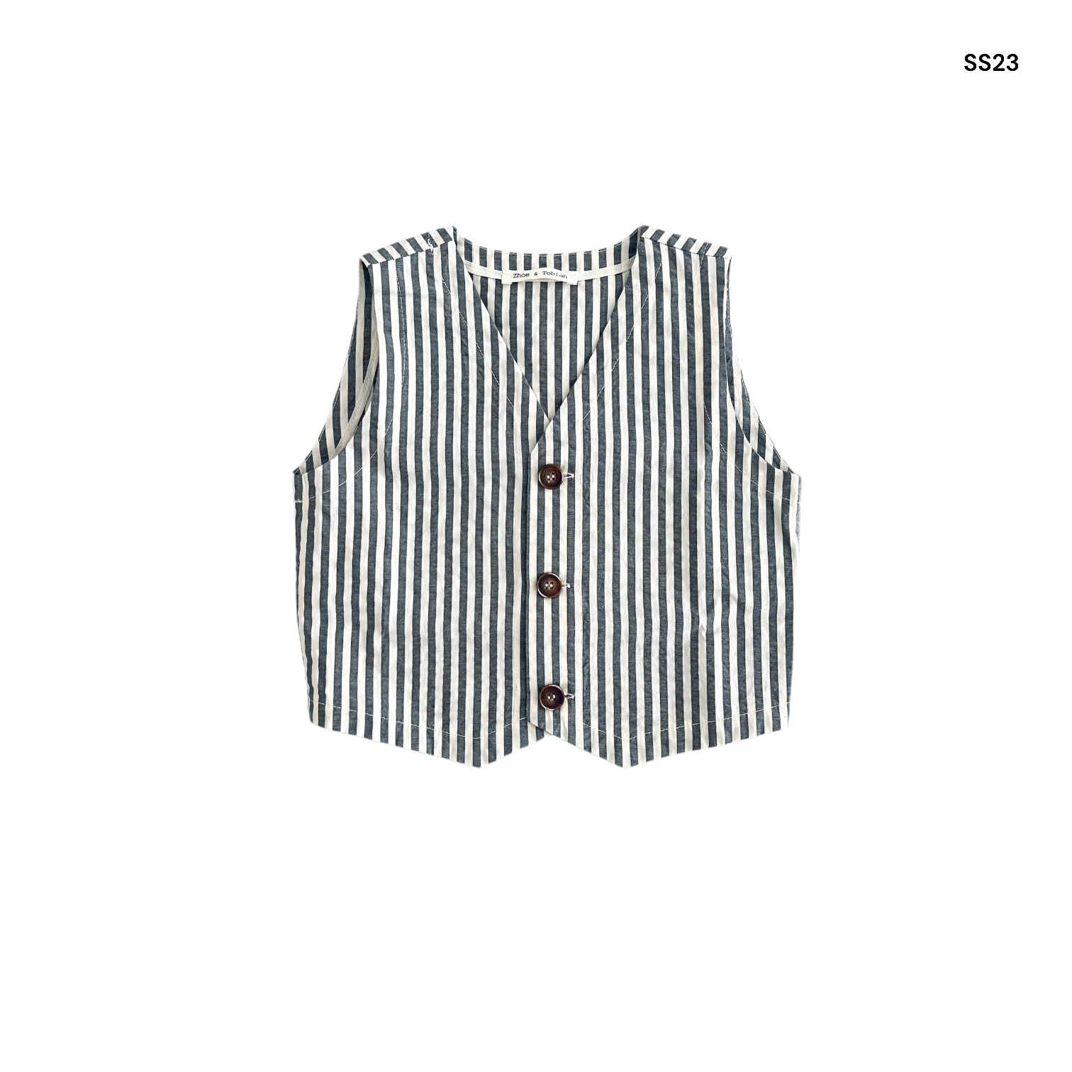 Gilet a righe grigio per neonato e bambino