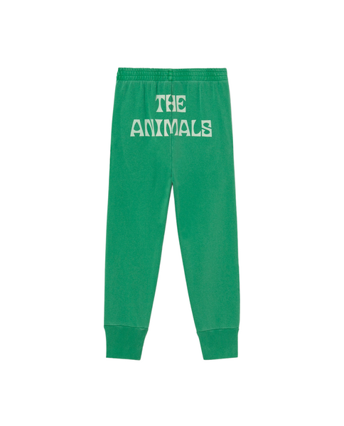 Pantalone verde in felpa con stampa per bambini