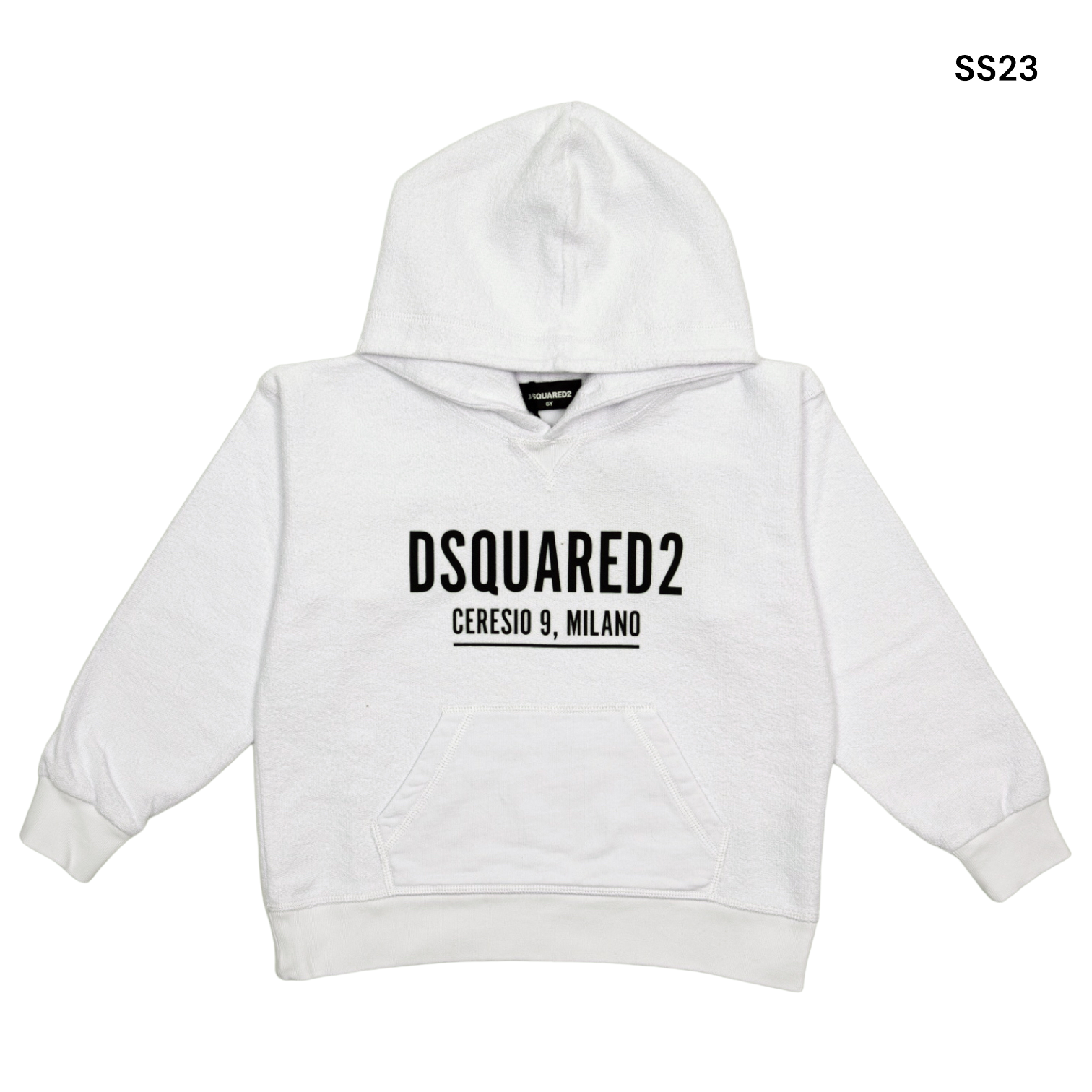 Felpa bianca cappuccio shop