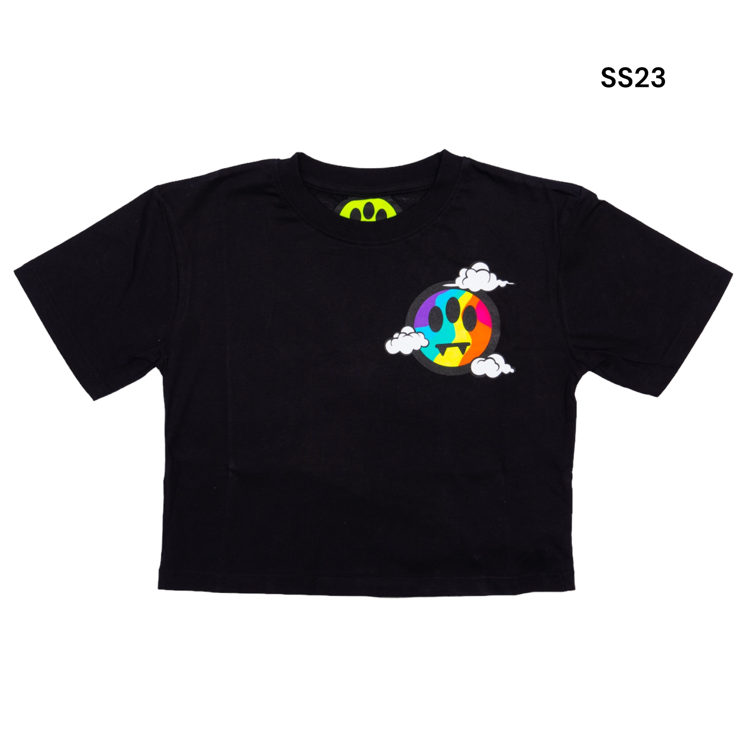 T-shirt cropped nera per bambina