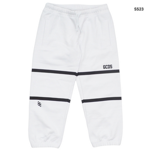 Pantalone bianco in felpa con logo per bambini