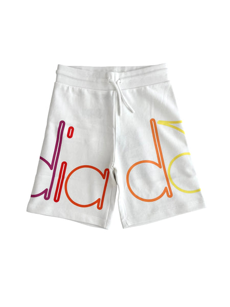 Bermuda bianco in felpa con logo per bambino