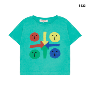 T-shirt verde con stampa multicolor per neonati e bambini
