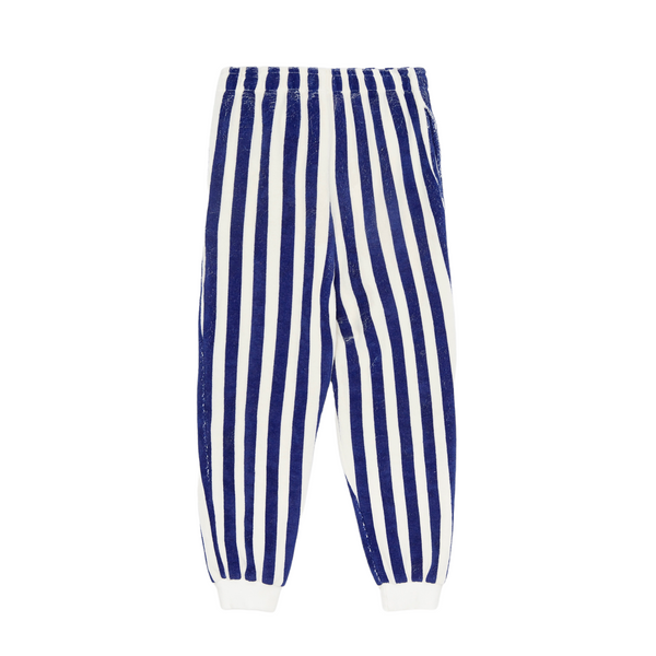 Pantalone in spugna a righe bianco/blu per neonati e bambini