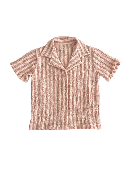 Camicia a righe rosa per neonata e bambina