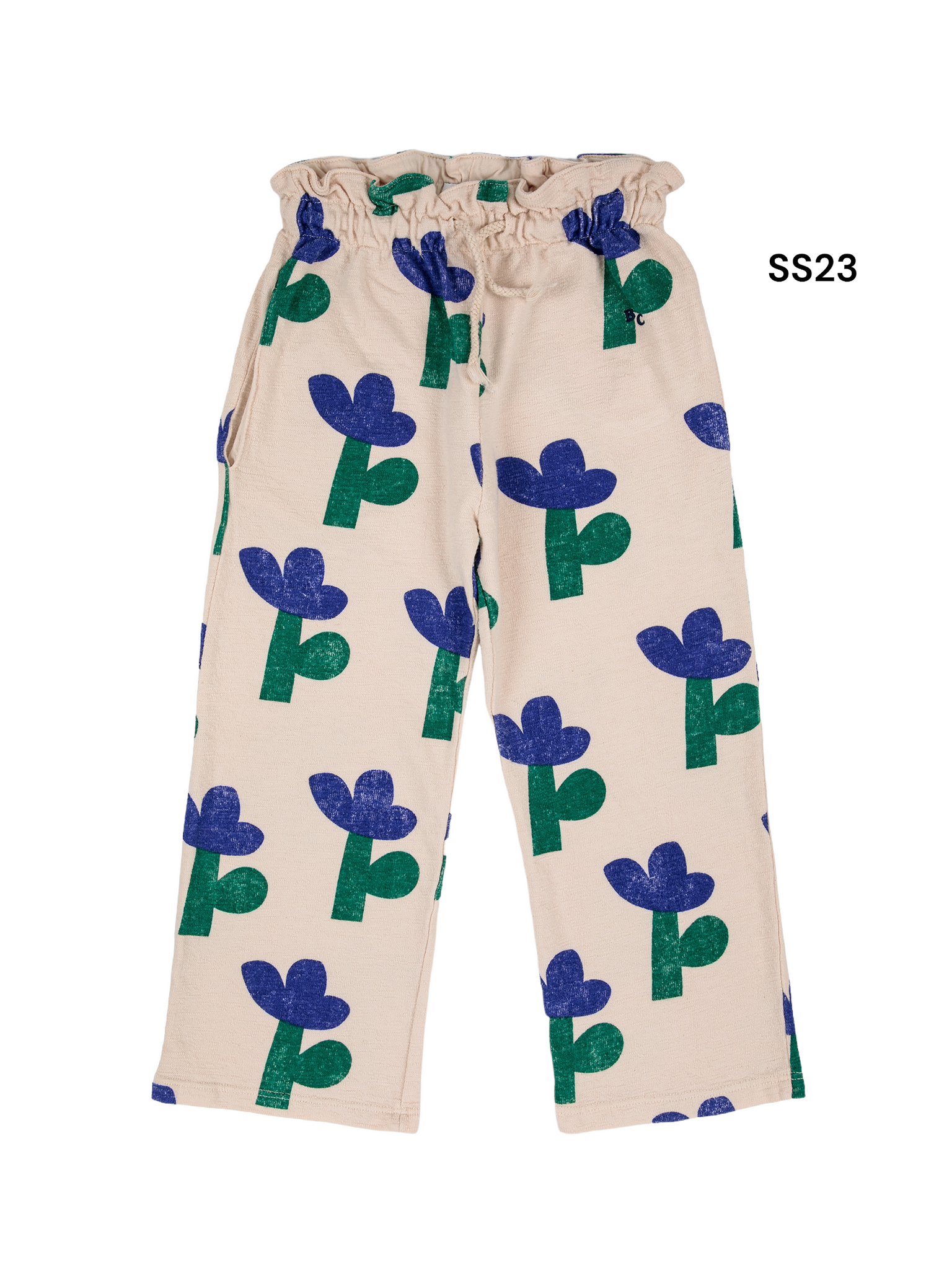 Pantalone con stampa sea flower all over per neonata e bambina