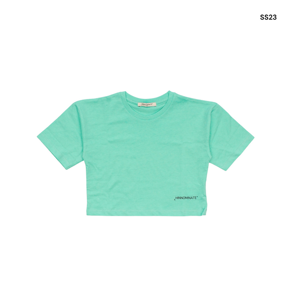 T-shirt cropped verde menta per bambina