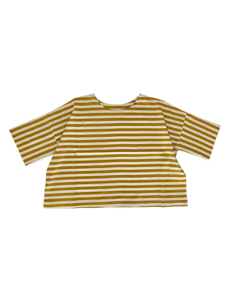 T-shirt a righe zenzero per neonati e bambini