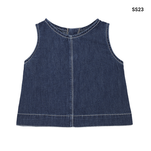 Blusa blu denim per neonata