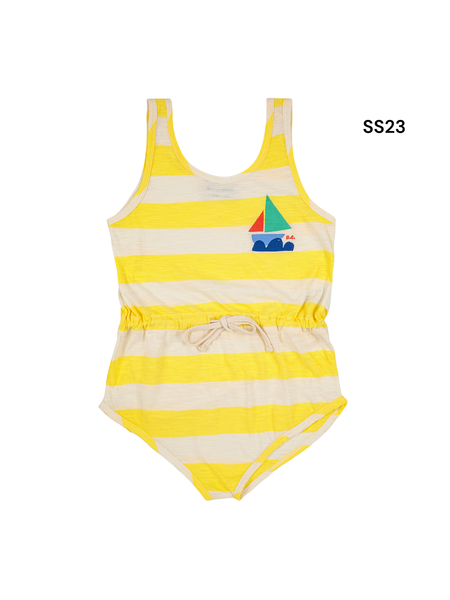 Tuta a righe gialle per neonata e bambina