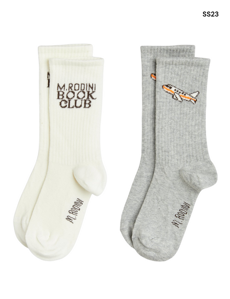 Set 2 paia di calzini multicolor per neonati e bambini