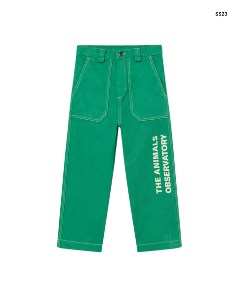 Jeans verde con logo per bambini
