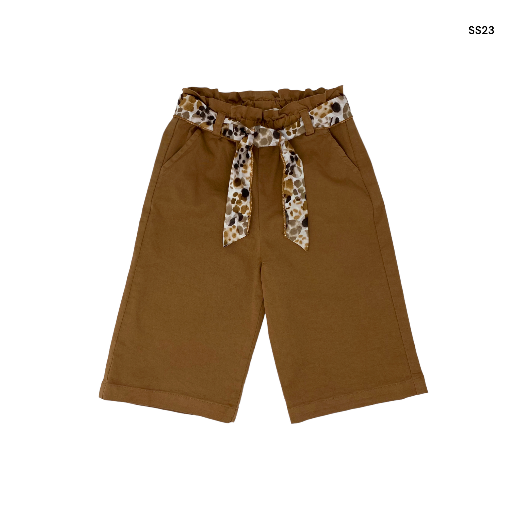 Pantalone safari con cinta per neonata e bambina