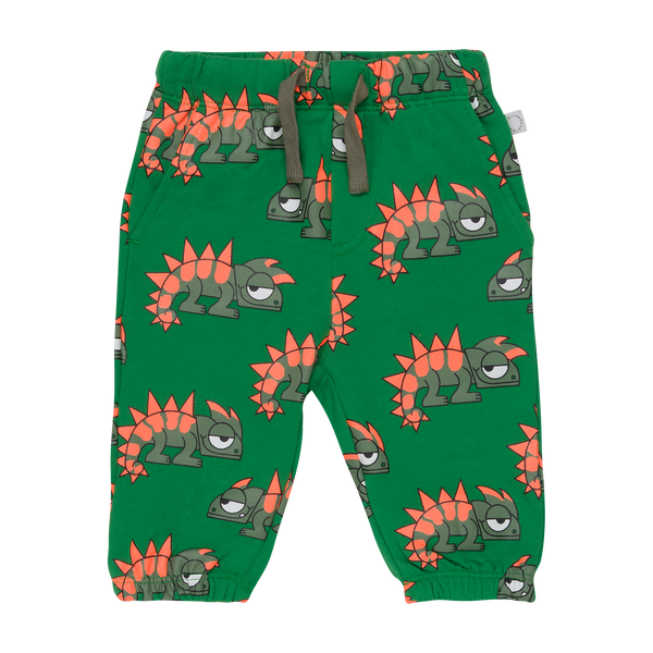 Pantalone verde con stampa all over per neonato